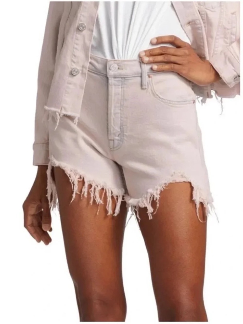 MOTHER Ultra Highwaisted Tomcat Kick Fray Short Size 26